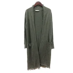 トラッゾドンナ Torrazzo Donna カーディガン ニット ロング フリンジ 緑 グリーン /MN