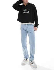 ジャック アンド ジョーンズ メンズ ボトムス デニムパンツ ストレート ジーンズ Jack Jones Chris straight leg jeans in light blue wash Light Blue SQ738 ブルー