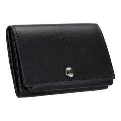 プレゼント コンパクト メンズ 財布 牛革 超スリム設計 (ブラック) ミニウォレット