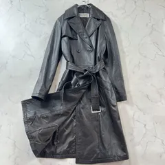 極美品 バルマン 本革トレンチ レザージャケット ブルゾン ライダース コート ロング M 茶色 ブラウン BALMAIN レディース B2069