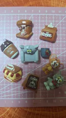 トムとジェリー&カフェ☕風デコパーツ10コ