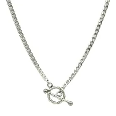 【新品】 [ジュエリーショップエム] ネックレス ステンレス 喜平チェーン マンテル OTバックル メンズ レディース ユニセックス シンプル アクセサリー シルバー ねじり 50cm stain03 0