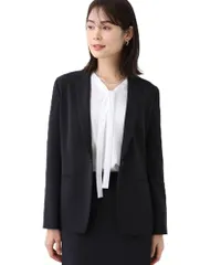 新品 [インディヴィ] ジャケット(単品) 【洗える/UVケア/スーツ】 ストレッチテーラードカラージャケット 12741036 レディース ネイビー(094) 40(L)