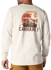 カーハート メンズ トップス Tシャツ グラフィック Carhartt Mens Mountain Graphic Long Sleeve TShirt Malt