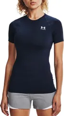 アンダーアーマー レディース トップス Tシャツ 半袖 Under Armour Womens HeatGear Compression ShortSleeve TShirt Midnight NavyWhite ホワイト