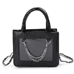 【新品】 [ハルジオ] 痛バ 小さめ ミニ 痛バッグ ショルダー 可愛い 痛バック ハンドバッグ 2WAY いたばっく ショルダーバッグ かわいい おしゃれ クロコ 黒 白 ブラック ホワイト ポーチ 推し活バッグ 推し活 オタ活 バック 人気 (ブラック 1