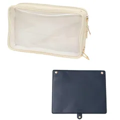 【新品】 [東洋ケース] 推し入れ OSHiiRE ぬいぐるみ バッグ 33 × 20cm サイズ 痛バッグ 推し活 OSHI-3320 (本体：アイボリー ×フラップ：ネイビー) 0