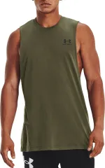 アンダーアーマー メンズ トップス シャツ Under Armour Mens Left Chest Cut Off Tank Top Marine Od Green グリーン