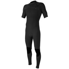 O'Neill Men's 2mm Hyperfreak Chest Zip Short Sleeve Wetsuit in Black