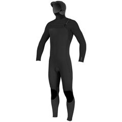 O'Neill Men's Hyperfreak Chest Zip Hooded Wetsuit, Size 43, Black