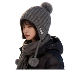 締めつけ感ゼロ 可愛い 無地 ファッション 小顔 深め シンプル アウトドア 暖か 防寒 柔らか ポンポン付き 通勤 紐付き 韓国風 ハット 帽子 バイキング 冬 秋 レディース ニット帽