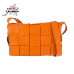 美品 BOTTEGAVENETA ボッテガヴェネタ マキシイントレチャート カセット オレンジ ショルダーバッグ  ポシェット  レディース 600613【中古】