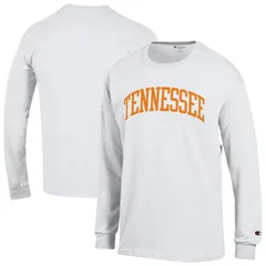 チャンピオン メンズ トップス Tシャツ Mens Champion Whitennessee Volunteers Basic Arch Long Sleeve TShirten White ホワイト