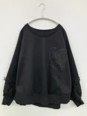 ScoLar スカラー スウェット M ブラック 無地 レース 刺繍 長袖