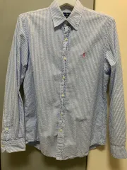 ポロラルフローレン シャツ ブルー ストライプ