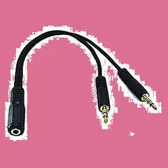 オーディオ分配ケーブル(3.5mmステレオ(メス)⇔3.5mmステレオ(オス)×2) 0.2m