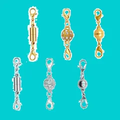 ハンドメイド DIY ジュエリー用 ブレスレット クラフト用品 ネックレス ネックレス エンドパーツ アクセサリーパーツ 延長調整 接続金具 手作り素材 延長用金具 6個セット マグネットクラスプ 留め具 YANYULI