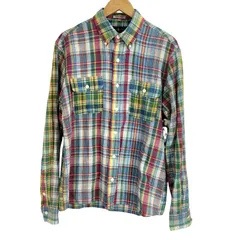 ラルフローレン RALPH LAUREN マドラスチェック L/S BD シャツ メンズ import：M 