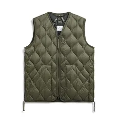 新品 [タイオン] ユニセックス ミリタリーVネックWジップダウンベスト 001ALSZML-1