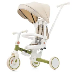 新品 BTM 子供用三輪車 折りたたみカバー 手押し棒付き 7in1 バイク 安全ベルト 三輪車のりもの 超軽量 座面回転 ハンドル調整可能 自転車 おもちゃ 乗用玩具 幼児用 赤ちゃん 組み立て簡単 誕生日プレゼント