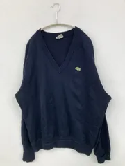 LACOSTE ラコステ ニット/セーター E ネイビー 無地 ワンポイント ブランドロゴ ミドル丈 長袖 Vネック
