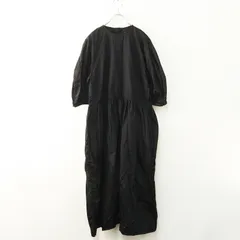 美品 定価5.8万 AD2023 タオコムデギャルソン tao COMME des GARCONS バルーンスリーブギャザーワンピース M＼ブラック【2400014782875】