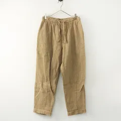 うさと USAATO 手織り 天然草木染め イージーテーパードパンツ/ベージュ ゴム ドロスト メンズ【2400030097618】