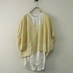 美品 アダムエロペ ADAM ET ROPE' レイヤードベストプルオーバー F＼アイボリー ニット  カットソー セット【2400014851656】