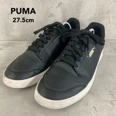 PUMA プーマ シャッフル パーフ SHUFFLE PERF スニーカー 380150-03 ブラック 黒 US9.5 ゴールドロゴ ローカット 運動靴 スポーツ タウンユース ストリート カジュアル シンプル 替え紐なし  27.5cm ★ ■■