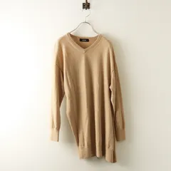 ズッカ ZUCCa ウールVネックアシンメトリーニットプルオーバー M＼ベージュ セーター【2400014847222】