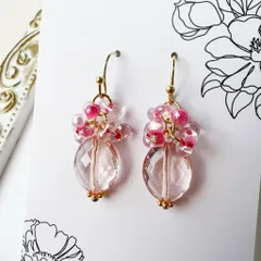 チェコビーズの可愛いピアスD112