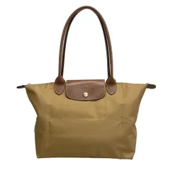 LONGCHAMP(ロンシャン) ショルダーバッグ美品  ル・プリアージュオリジナル ライトブラウン×ブラウン 折りたたみ レザー