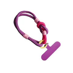 【新品】 [ＹＵＮＨＥＮ] スマホロープ スマホストラップ ハンドストラップ 携帯ストラップ 二重編み紐 落下防止 頑丈 太い 手首掛けストラップ ファンチャーム 手作り タグパッチ付き 全機種対応 (Free Sizeパープル) 0