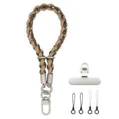 【新品】 [VANAHOTZ] スマホストラップ 手首 ハンドストラップ 携帯ストラップ リストストラップ 可愛い おしゃれ アウトドア 落下防止 軽量 iPhone/Android対応 全機種対応 (ブラウン) 1