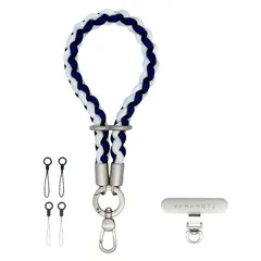 【新品】 [VANAHOTZ] スマホ ストラップ 手首 携帯ストラップ ハンドストラップ 可愛い 長さ調節可能 極薄0.2mmストラップホルダー 1枚 リングコード4本付き 落下防止 軽量 iPhone17 Android対応 (ブルー) 1