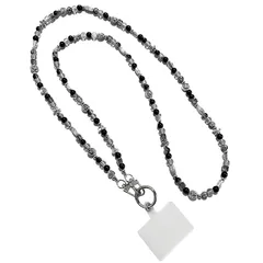 【新品】 [CSILOVEE] スマホストラップ ストラップ ビーズ ショルダー 蝶 花 真珠 パール 蝶結び ブラック ピンク キラキラ カラフル 活発で可愛い おしゃれ 人気 斜め掛け 着脱簡単 全スマホ対応 忘れ物防止 耐久性 韓国 タグ1枚付き ( 1