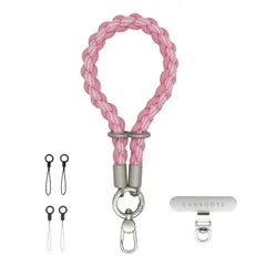 【新品】 [VANAHOTZ] スマホ ストラップ 手首 携帯ストラップ ハンドストラップ 可愛い 長さ調節可能 極薄0.2mmストラップホルダー 1枚 リングコード4本付き 落下防止 軽量 iPhone17 Android対応 (ピンク) 1