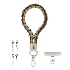 【新品】 [VANAHOTZ] スマホ ストラップ 手首 携帯ストラップ ハンドストラップ 可愛い 長さ調節可能 極薄0.2mmストラップホルダー 1枚 リングコード4本付き 落下防止 軽量 iPhone17 Android対応 (ブラウン) 1