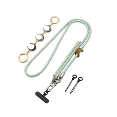 【新品】 [Azixcos] 調節可能パラコード スマホストラップ（かわいいメタルチャーム付き）｜DIY 斜め掛け/首掛け iPhone 防盗ストラップ｜レディース バッグ（ボッグバッグ・トートバッグ・ハンドバッグ・クリアバッグ・ビーチバッグ） 対応 (グ 1