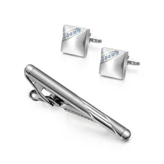 【新品】 上品なネクタイピン カフスボタンセット メンズ 人気 シンプルでいておしゃれ感 日常仕事 結婚式等 高級ケース付き 1