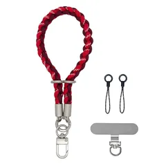 【新品】 [VANAHOTZ] スマホストラップ 手首 ハンドストラップ 携帯ストラップ リストストラップ 可愛い おしゃれ アウトドア 落下防止 軽量 iPhone/Android対応 全機種対応 (赤) 1