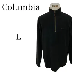 Columbia コロンビア Lサイズ ハーフジップ セーター フリース 黒 ブラック 刺繍ロゴ ハイネック X.C.O. 古着 00s 90s Y2K ストリート アウトドア ゆるだぼ オーバーサイズ 大きいサイズ 柔らかい 上品 シンプル