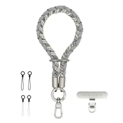 【新品】 [VANAHOTZ] スマホ ストラップ 手首 携帯ストラップ ハンドストラップ 可愛い 長さ調節可能 極薄0.2mmストラップホルダー 1枚 リングコード4本付き 落下防止 軽量 iPhone17 Android対応(グレー) 1