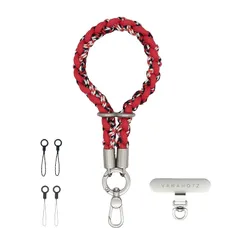 【新品】 [VANAHOTZ] スマホ ストラップ 手首 携帯ストラップ ハンドストラップ 可愛い 長さ調節可能 極薄0.2mmストラップホルダー 1枚 リングコード4本付き 落下防止 軽量 iPhone17 Android対応 (レッド) 1