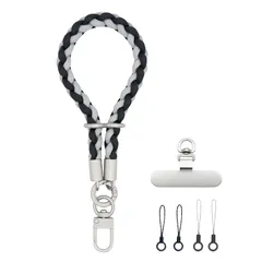 【新品】 [VANAHOTZ] スマホストラップ 手首 ハンドストラップ 携帯ストラップ リストストラップ 可愛い おしゃれ アウトドア 落下防止 軽量 iPhone/Android対応 全機種対応 (ブラック×グレー) 1