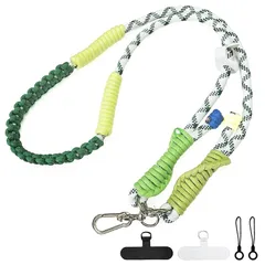 【新品】 [Oumino] スマホストラップ ショルダー 携帯ストラップ スマホ iPhone 対応 ショルダーストラップ 肩掛け 極太 ネックストラップ バッグストラップ 首掛け おしゃれ 編み込み 可愛い カメラ アウトドア 調節可能 全機種対応 (gre