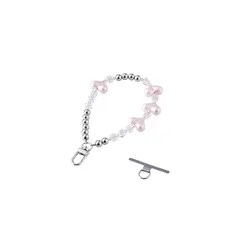 【新品】 エレコム スマホストラップ ハンドストラップ ビーズ ハート デザイン 手首 落下防止 ストラップホールシート付属 ピンク P-STHBEHPN 0