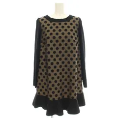 トゥービーシック TO BE CHIC ワンピース ドット柄 水玉 長袖 ひざ丈 40 黒 ブラック W5N10-856-40 /☆G