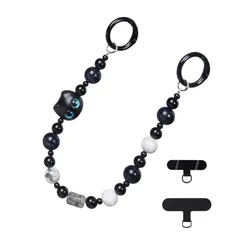 【新品】 [Kukefa] スマホストラップ 手首 猫ちゃん ハンドストラップ スマホ 天然石 おしゃれ スマホ 手首 ストラップ 可愛い スマホ ハンドスマホストラップ ins風 携帯ストラップ 手首 挟むだけ スマホ落下防止 プレゼント 1