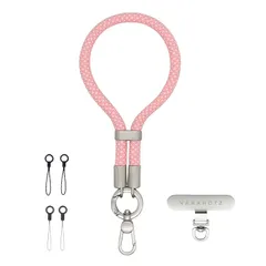 【新品】 [VANAHOTZ] スマホ ストラップ 手首 携帯ストラップ ハンドストラップ 可愛い 長さ調節可能 軽量 落下防止 iPhone17 Android対応 カメラストラップ 丸紐7mm 紛失防止 ストラップホルダー 1枚 リングコード4本付き  1